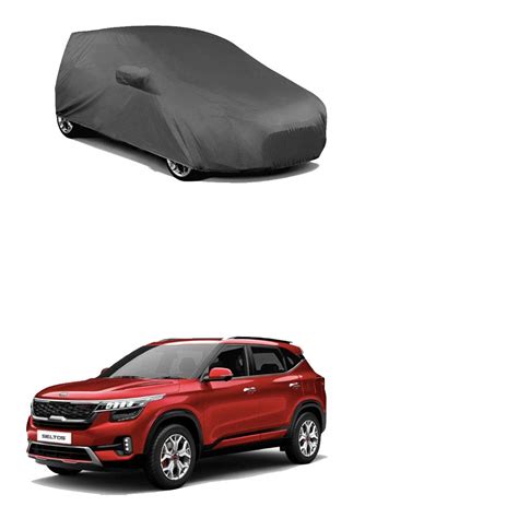 Adroitz Car Cover For Kia Seltos Greywith Mirror Pocket