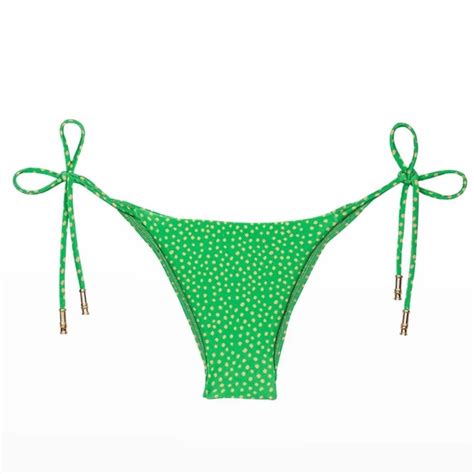 Vix Swim Nwt Vix Maya Shaye Tie Side Full Coverage Swim Bottom Bikini Green Polkadot Poshmark