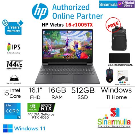 Jual HP Victus 16 R1005TX I5 14500HX RTX4060 512GB SSD 16GB 144Hz 100