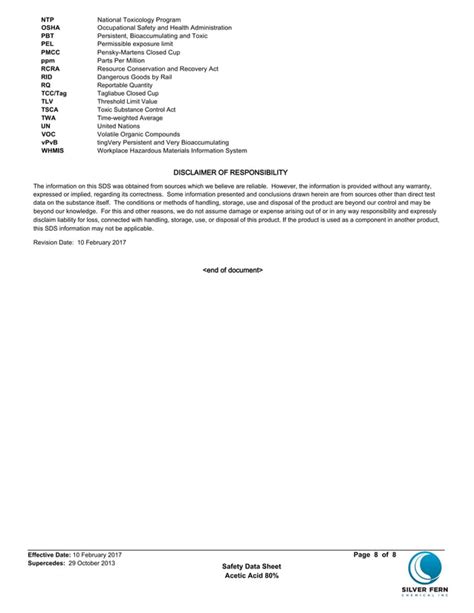 Material Safety Data Sheet Acetic Acid Acetic Acid 80