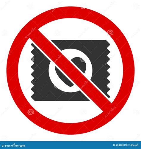 Flat Raster No Lovely Condom Icon Stock Illustration Illustration Of