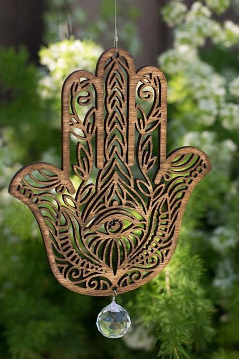 Hamsa Hand Window Hanging Hand Of Fatima Khamsa Humes Hamesh Hamsa