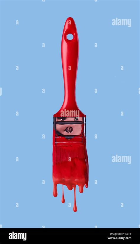 Red Paintbrush With Paint Isolated Stock Photo Alamy