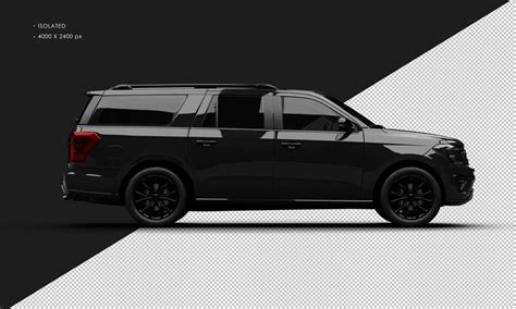 Premium PSD | Realistic Isolated Shiny Black Luxury Modern Suv Car From Right Side View