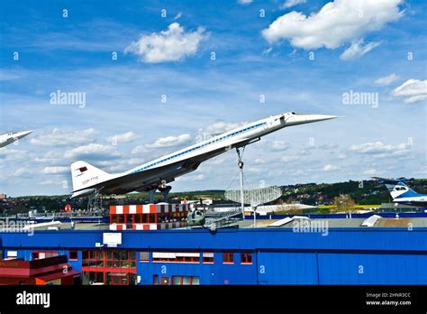 supersonic aircraft Tupolev TU-144 in the museum in Sinsheim Stock ...