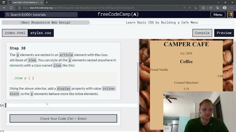 Freecodecamp Learn Css By Building A Cafe Menu Youtube