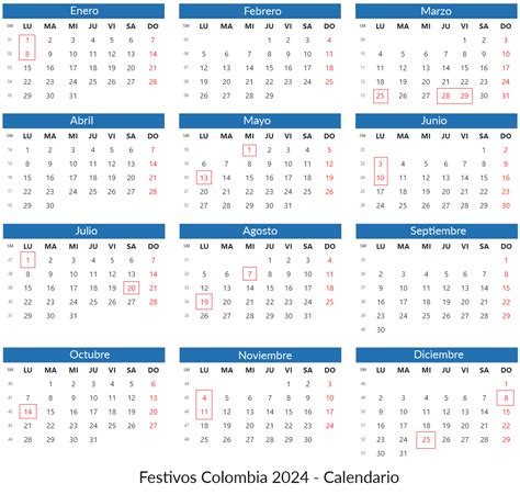 Calendario Con Festivos En Colombia Magneto