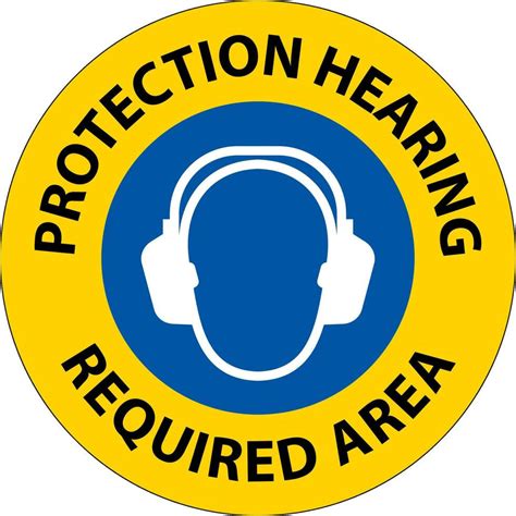Notice Double Hearing Protection Sign On White Background 24798987