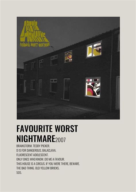 Favourite Worst Nightmare Minimalist Poster Arctic Monkeys Music