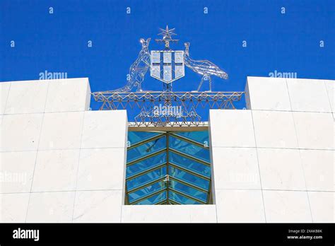 Coat Of Arms Of Australia Featuring A Shield Held By A Kangaroo And An