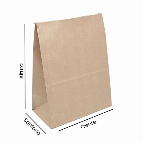 Comercial Embalagens Saco De Papel Kraft P Delivery SOS 3kg