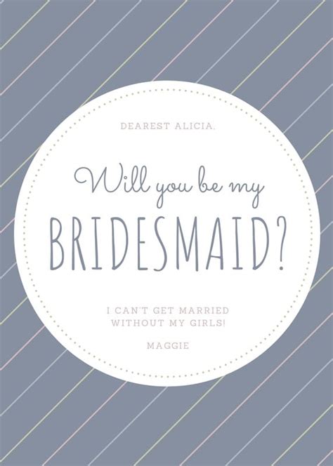 Free Printable Be My Bridesmaid Invitation Templates Canva