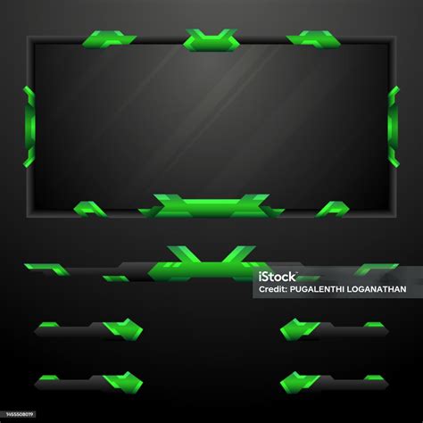 abstrak hitam  hijau  stream overlay panel layar webcam