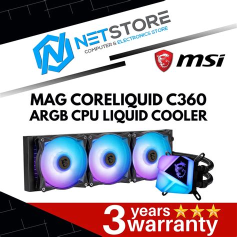 Msi Mag Coreliquid C Argb Cpu Liquid Cooler Shopee Malaysia