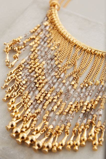 Anthropologie Gas Bijoux Luminescent Fringe Necklace Beaded Jewelry