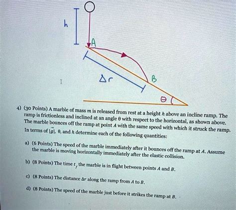 SOLVED 4c 30 Points A Marble Of Mass M Is Released From Ramp Is