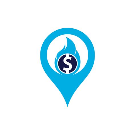 Fire Money Gps Shape Concept Logo Design Template Money Fire Logo