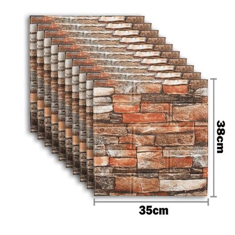 Купить 10 шт 3D наклейки на стену из пеноматериала панели кирпич