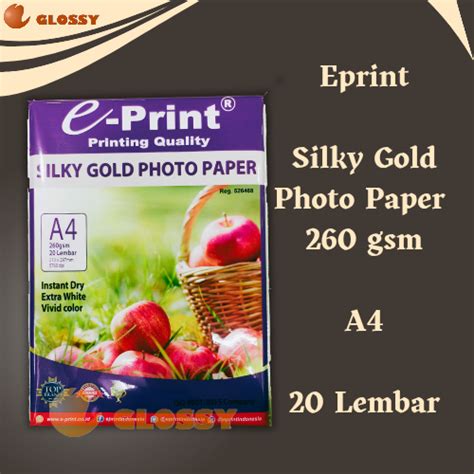 Jual EPRINT Silky Gold Photo Paper 260 Gsm KERTAS FOTO SILKY DOFF