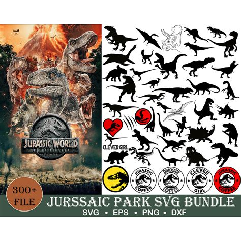 400 Jurassic Park Bundle Svg Jurassic Park Svg Dinosaur Sv Inspire