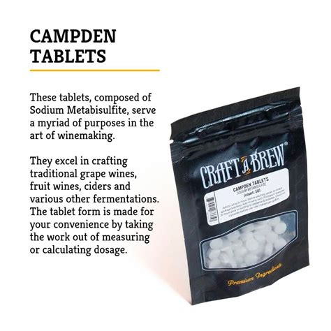 Craft A Brew Campden Tablets Sodium Metabisulfite Sterilant For