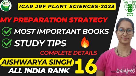 How To Prepare For Icar Jrf Plant Sciences By All India Th Ranker