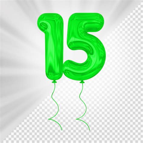 premium psd green balloon number