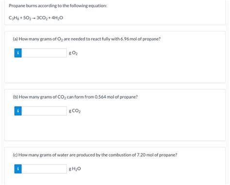 Solved Propane Burns According To The Following Chegg