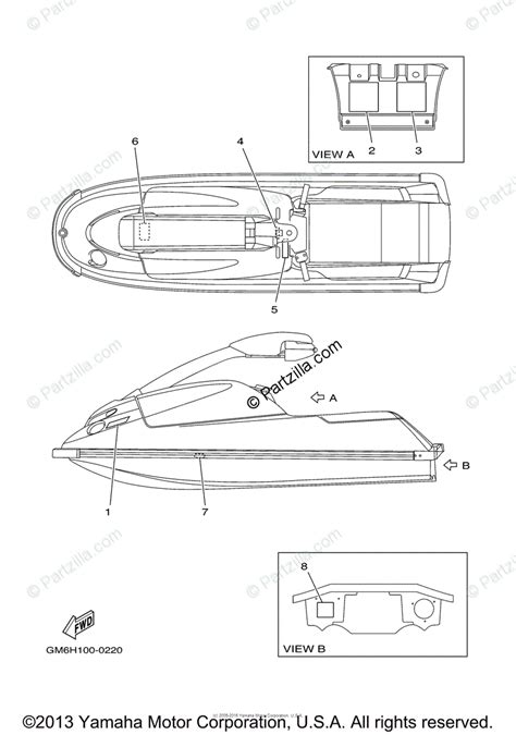 Yamaha Waverunner 2000 Oem Parts Diagram For Important Labels