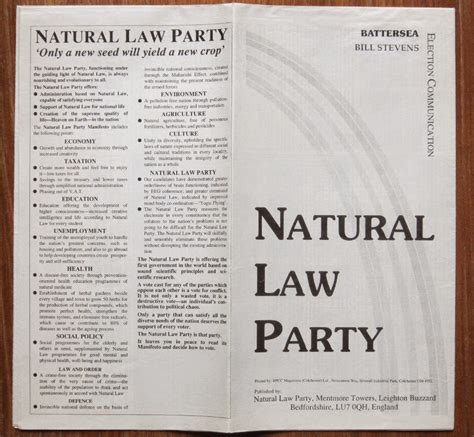 Retro Forteana The Natural Law Party