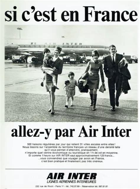 Publicit Advertising Air Inter Lignes A Riennes Int Rieures