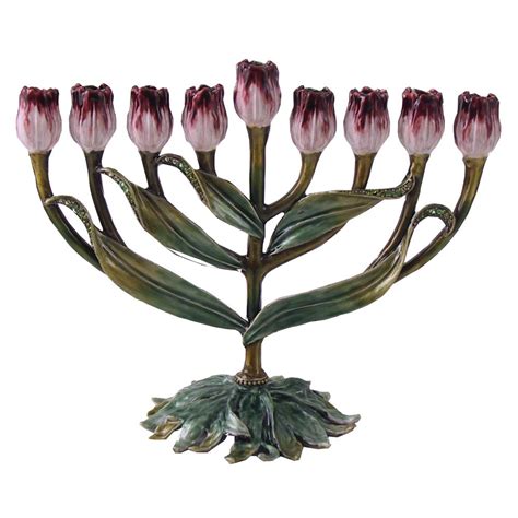 Pink Tulip Menorah Menorah Hanukkah Menorah Chanukah Decor