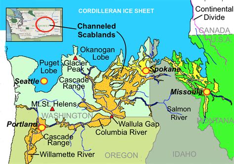 Channeled Scablands Washington Map