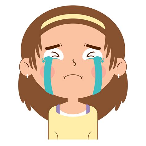 Girl Crying Face Cartoon Cute 14429055 Png