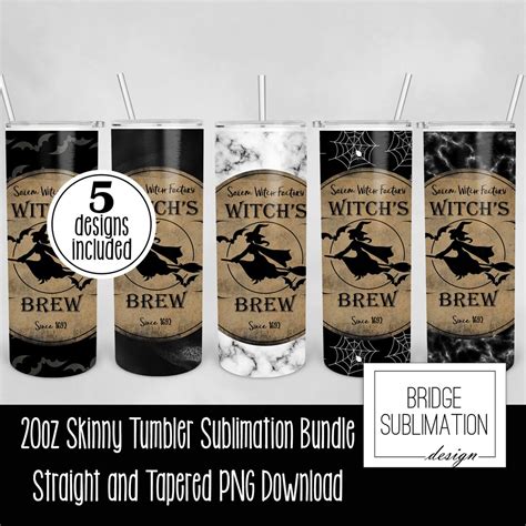 Witchs Brew Tumbler Design Bundle 20oz Skinny Tumbler Sublimation Design Template Bundle