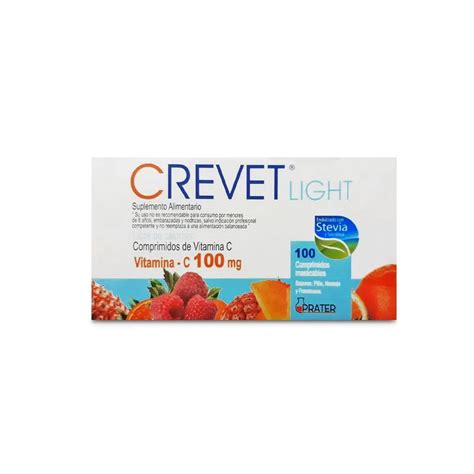 Vitamina C Acido Ascórbico Crevet Light 100 Mg X 100 Comprimidos