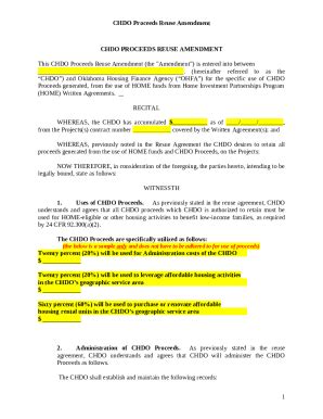 Chdo Proceeds Reuse Agreement Doc Template Pdffiller