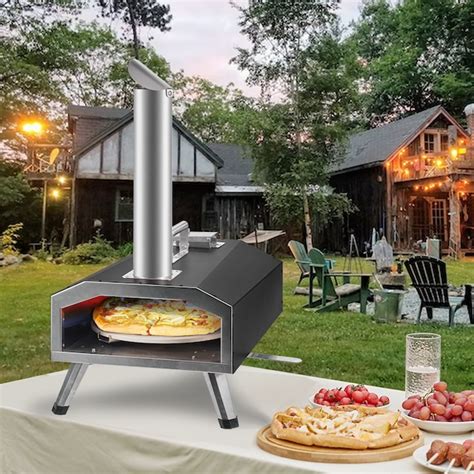 Vevor 12 In Gas Wood Pellet Pizza Oven Stainless Steel Hearth Natural Gas Outdoor Pizza Oven In