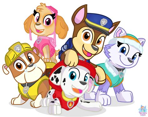 The Paw Patrol Group By Rainbow Eevee Da Paw Patrol Paw Patrol