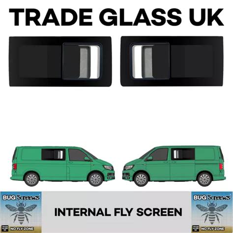 2 X Vw T5 T6 Transporter Sliding Windows With Fly Screen £31000 Picclick Uk