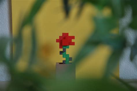 The Original Inch Minecraft Style Rose D Printed Etsy