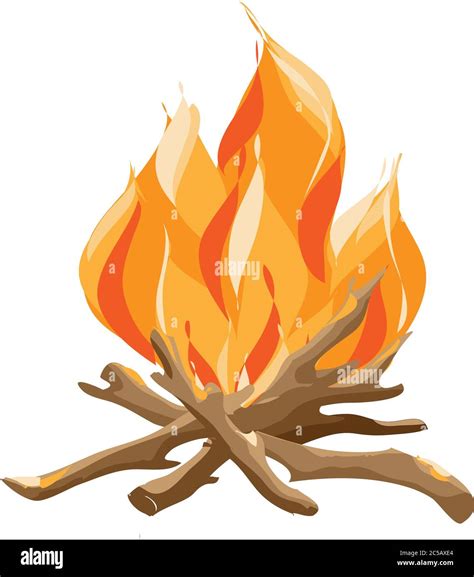 Feu De Bois Illustration De Style Dessin Anim Vectoriel De Feu De