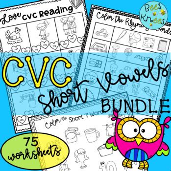 Cvc Worksheets Short Vowels Phonics By Bees Knees Tpt