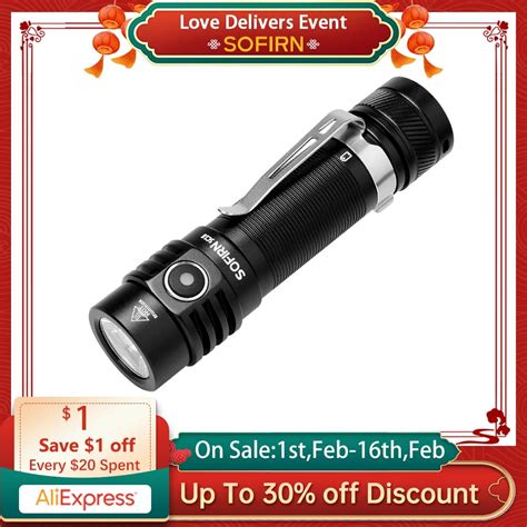 Sofirn SC18 1800lm EDC Flashlight USB C Rechargeable SST40 LED 18650