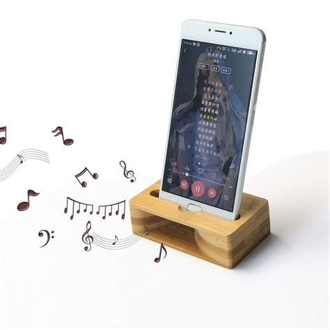 Real Natural Bamboo Wood Holder For Mobile Phone Handmade Bamboo