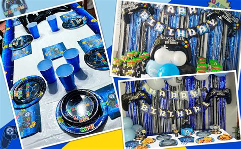 Video Game Party Supplies Game Birthday Decoration Kit For Boys Including Happy Birthday