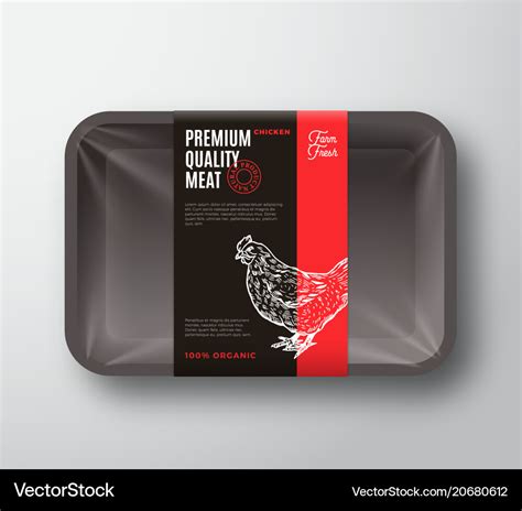 Premium Quality Chicken Meat Package And Label Vector Image