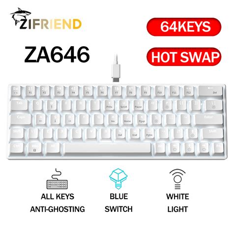 Jual Zifriend Za Hot Swappable Mechanical Keyboard Wired Type C Red Blue Switch Gaming
