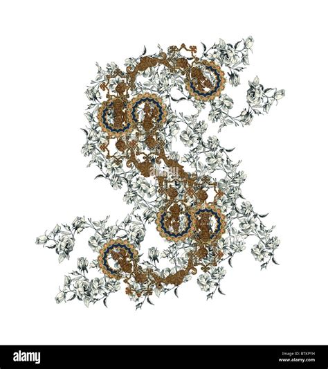 Luxuriously Illustrated Old Capital Letter S With Flowers Stock Photo