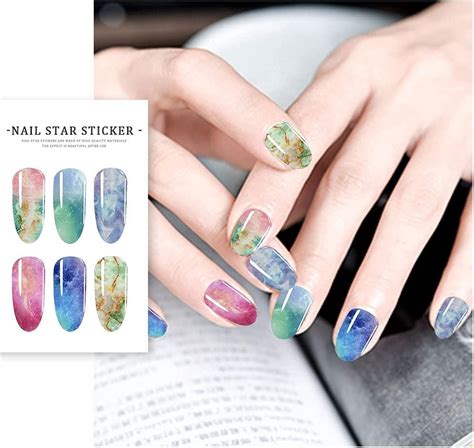 10 Roll Starry Sky Nail Art Foil Stickers Colorful Holographic